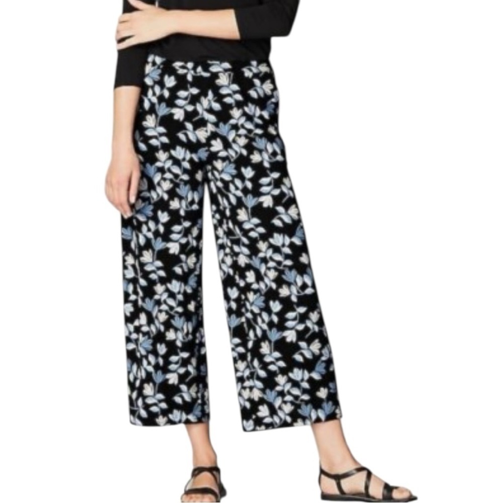 J Jill Wearever Floral Wide-Leg Pants
